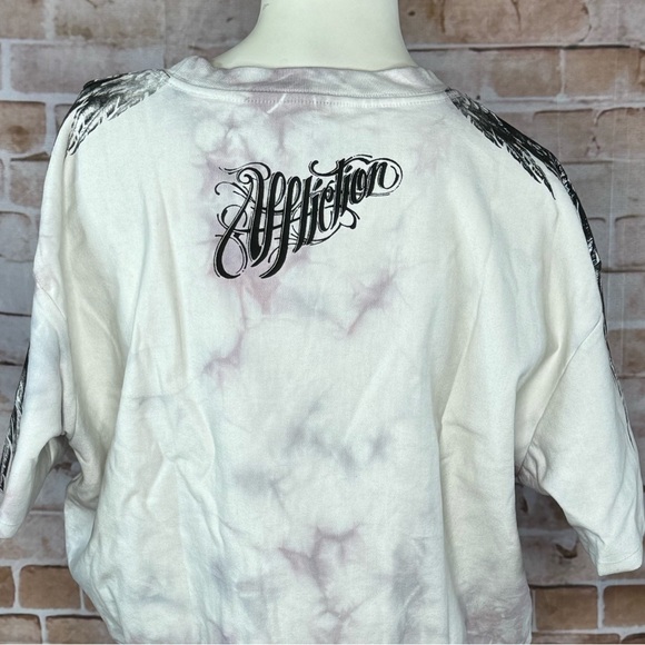 Affliction Women’s Crop Top Tie-Dye Sweatshirt -Size: Large -NWT - Picture 10 of 14